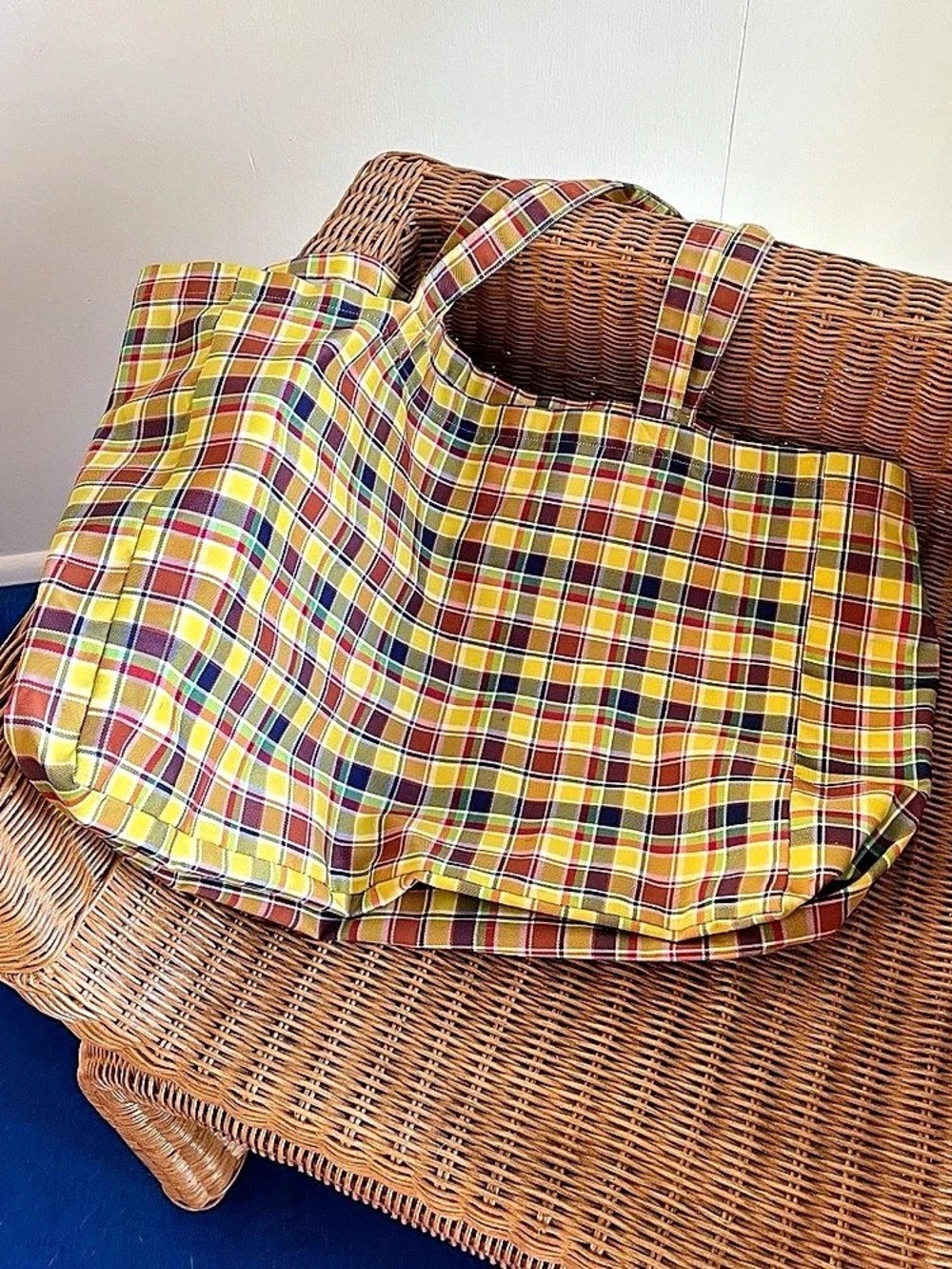 Simon Miller Plaid Tote in Yellow & Multicolor